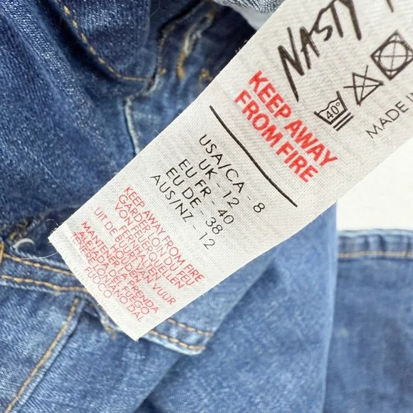 Nasty‎ Gal Denim Jumpsuit Size 8 Long Sleeve Button Up Collar Womens Blue Denim - Picture 4 of 11